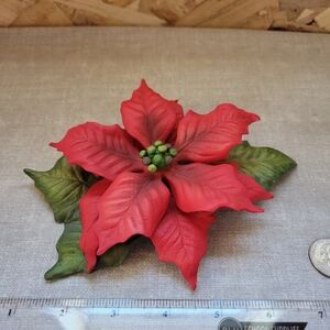 Avon Festive Red and Green Poinsettia Decor